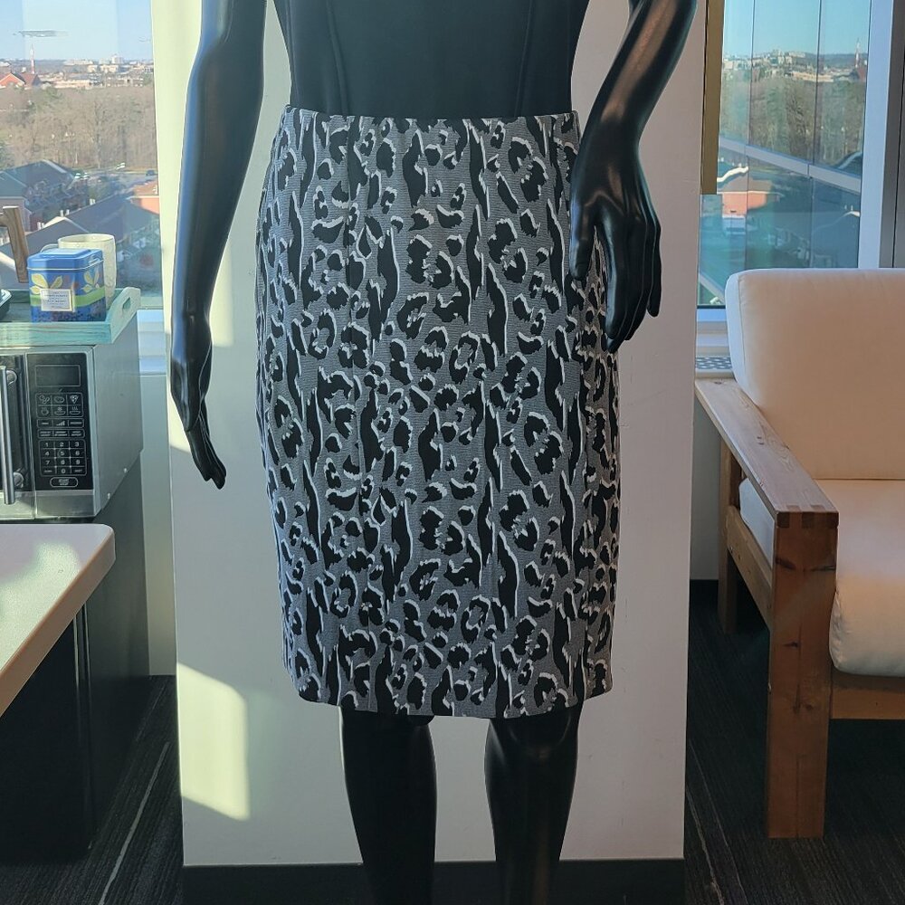 Alfani Womens Jacquard Print Pencil Skirt, Black